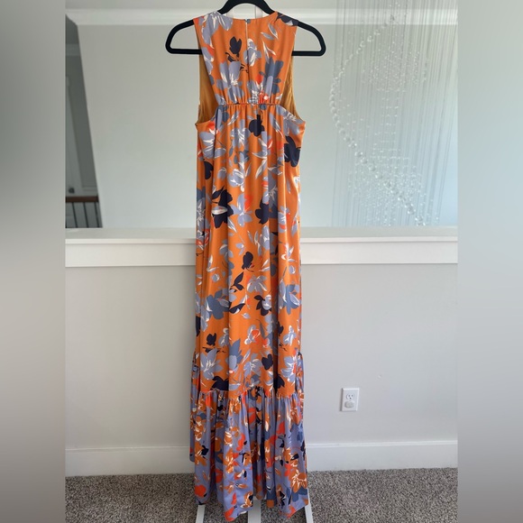 Anthropologie Sachin And Babi Floral Orange Maxi Dress - Picture 6 of 6